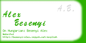 alex besenyi business card